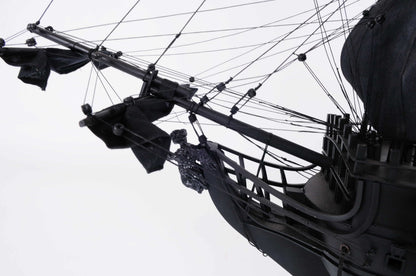 ALDO Hobbies & Creative Arts> Collectibles> Scale Model L: 35.4 W: 13.5 H: 29.5 Inches / NEW / Wood Black Pearl Pirates of The Caribbean Medium Tall Ship Wood Model Sailboat With Table Top Display Case Front OpenAssembled