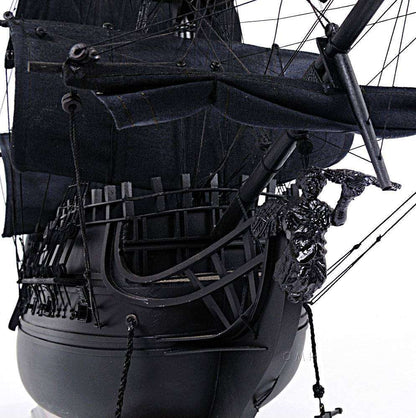 ALDO Hobbies & Creative Arts> Collectibles> Scale Model L: 35.4 W: 13.5 H: 29.5 Inches / NEW / Wood Black Pearl Pirates of The Caribbean Medium Tall Ship Wood Model Sailboat With Table Top Display Case Front OpenAssembled