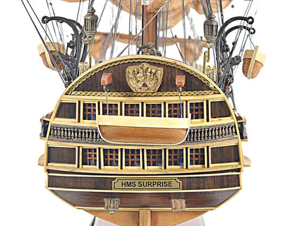 ALDO Hobbies & Creative Arts> Collectibles> Scale Model L: 40 W: 13.75 H: 39.25 Inches / new / wood HMS Surprise British Royal Navy Frigate Tall Ship  Portrayed in the Movie Master and Commander Wood Model Sailboat Large With Floor Display Case