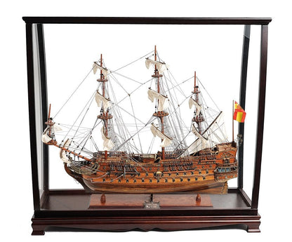 ALDO Hobbies & Creative Arts> Collectibles> Scale Model L: 40 W: 13.75 H: 39.25 Inches / NEW / Wood San Felipe Spanish Armada Galleon Large Tall Ship Exclusive Edition Large Wood Model Sailboat Assembled  With Table Top Display Case
