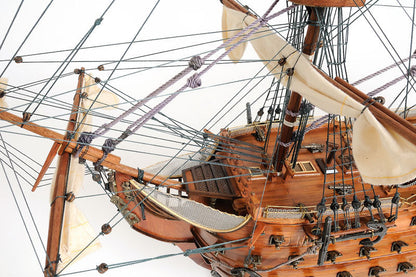 ALDO Hobbies & Creative Arts> Collectibles> Scale Model L: 40 W: 13.75 H: 69 Inches / Brown / Wood HMS Victory Admiral Nelson Flagship Tall Ship Large Sailboat Exclusive Edition Wood Model Assembled With Table Top Display Case
