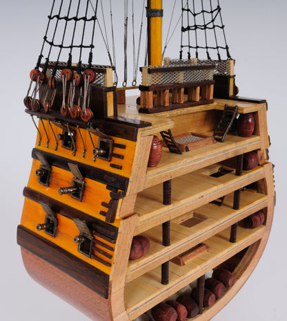 Aldo Hobbies & Creative Arts> Collectibles> Scale Model new / Wood / L: 12.25 W: 4 H: 35.25 Inches HMS Victory British Fighting Vessel Admiral Horatio Nelson’s flagship Tallship Cross Section Excusive Wood Model Sailboat Assembled