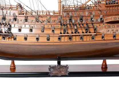 Aldo Hobbies & Creative Arts> Collectibles> Scale Model new / Wood / L: 35 W: 11.5 H: 32.5 Inches HMS Sovereign Of The Seas Tall Ship Small  Wood Model Sailboat No Sails Assembled