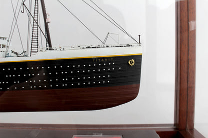 ALDO Hobbies & Creative Arts> Collectibles> Scale Model RMS Titanic medium Passenger Ship Ocean Liner Wood Model Assembled With Display Case and Real Artifact From the Ship