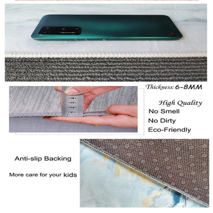 ALDO Home & Kitchen>Area Rugs>Carpet Luxury Art Far Eastern Style with Golden Leaves Non-Slip Round Rug Carpet