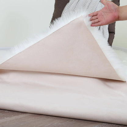 ALDO Home & Kitchen>Area Rugs>Carpet Luxury Super Soft Faux Sheepskin Fur Light Brown Area Rugs for Bedside Floor Mat Plush Sofa Cover Seat Pad for Bedroom
