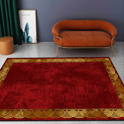 ALDO Home & Kitchen>Area Rugs>Carpet Modern Style Designer Red and Gold Luxury Ultra Soft Non-Slip Rug Carpet