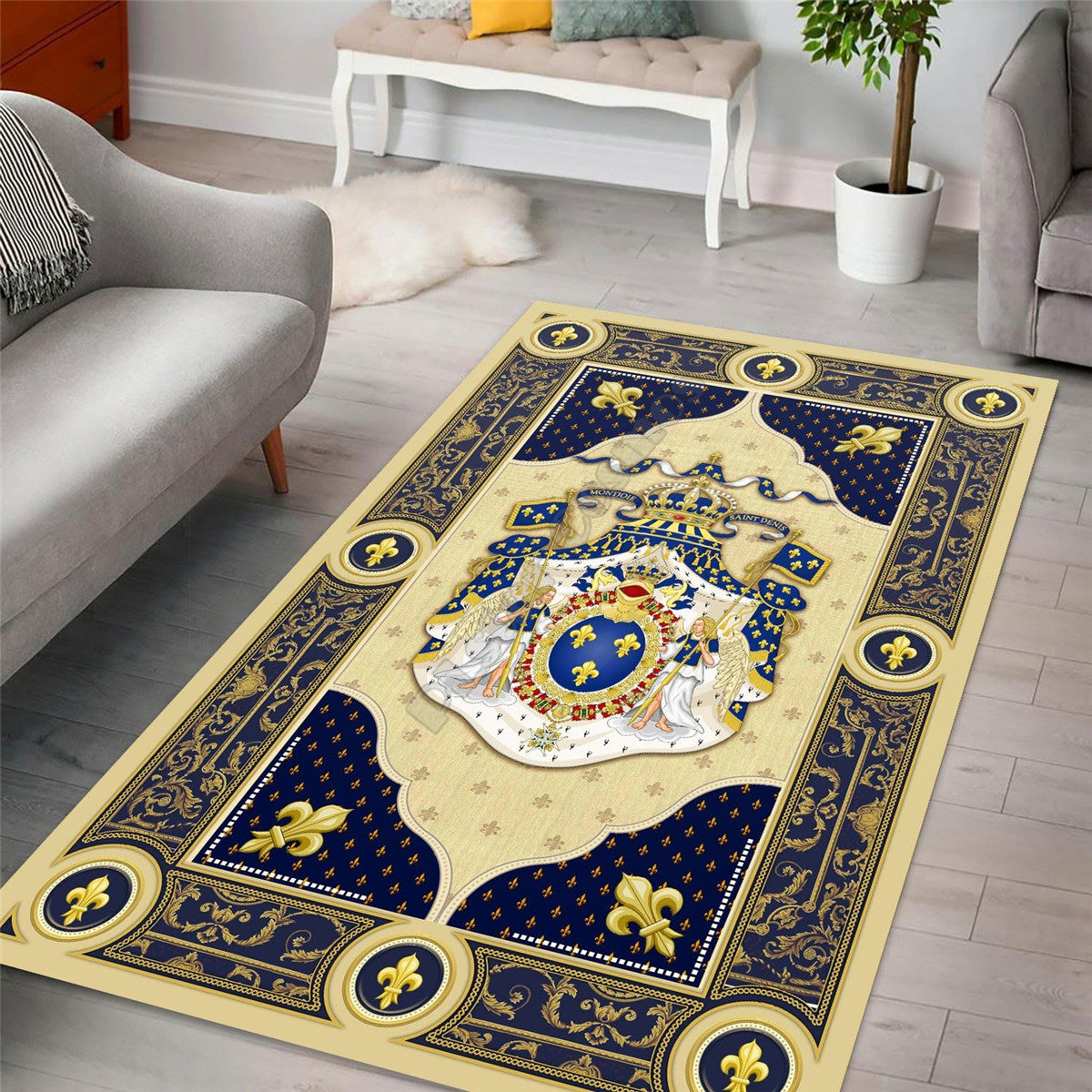 ALDO Home & Kitchen>Area Rugs>Carpet Napoleon Coat Of Arms 3 D Luxury Non-Slip Stain Resistant Rug Carpet