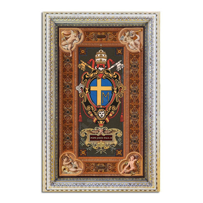 ALDO Home & Kitchen>Area Rugs>Carpet Vatican Coat Of Arms For Pope John Paul II Christian 3 D Luxury Non-Slip Stain Resistant Rug Carpet