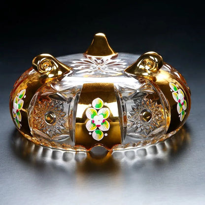 ALDO Home & Kitchen>Ashtray Luxury Style Hand Made Fine Crysta Large Designer Cigars Sigarette  Ashtrays With Real Gold Leaf