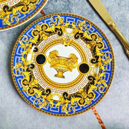 ALDO Home & Kitchen>Dinner Set Luxury Versace  Style Fine Porcelain Dinner Plates and CoffeeTea Sets