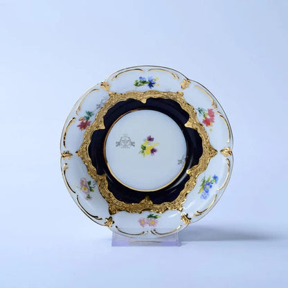 ALDO Home & Kitchen>Dinner Set>Tableware> Drinkware/ Coffee plate Royal Cort Luxury  Style Fine Porcelain 24 K Gold Plated Blue and White Coffee Tea sets