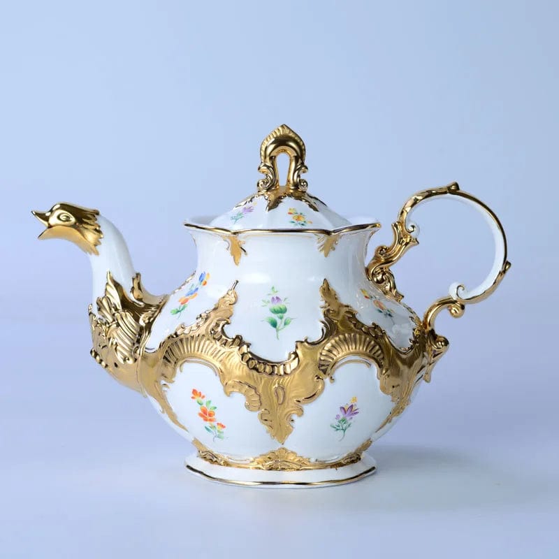 ALDO Home & Kitchen>Dinner Set>Tableware / Drinkware Coffee pot Royal Cort Luxury  Style Fine Porcelain 24 K Gold Plated Gold and White Coffee Tea sets