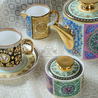 ALDO Home & Kitchen>Dinner Set>Tableware> Drinkware/ Luxury Versace  Style Fine Porcelain Large Coffee Tea Sets for Six