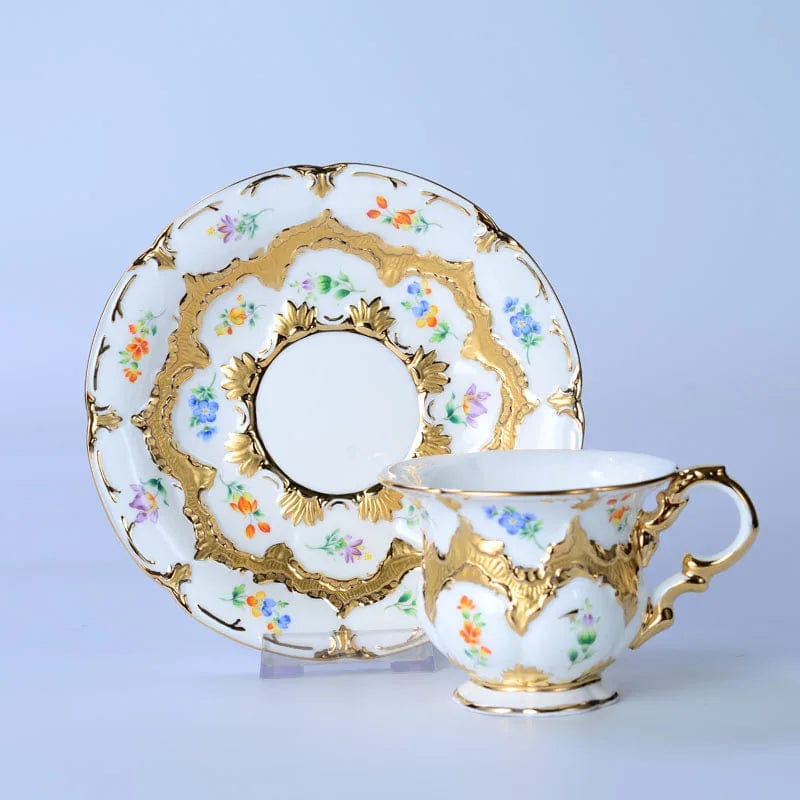 ALDO Home & Kitchen>Dinner Set>Tableware / Drinkware Royal Cort Luxury  Style Fine Porcelain 24 K Gold Plated Gold and White Coffee Tea sets