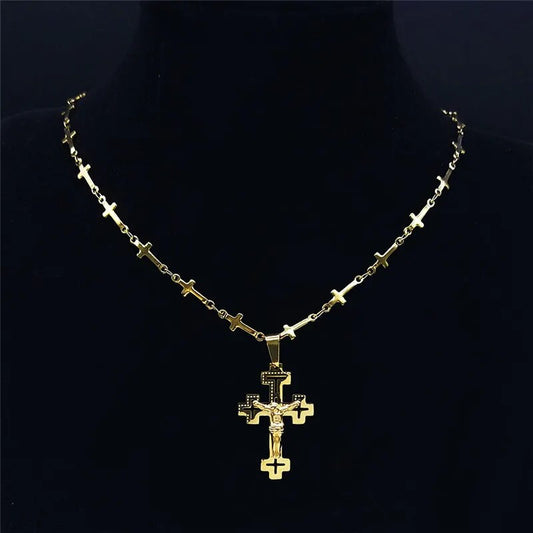 ALDO Jewelry Designer Christian Cross Jesus  Amulet Pendant Necklace for Man and Woman