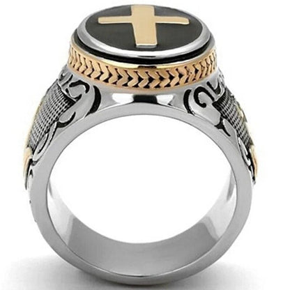 ALDO Jewelry Religious Amulet Crusader Christian Cross Praying Hands Men's Fashion Ring