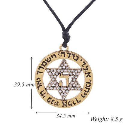 ALDO Jewelry Star Of Davide with Letter HI  Prayers and Zircone Pendant Necklace