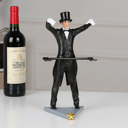 ALDO Kitchen & Dining > Kitchen Tools & Utensils > Kitchen Organizers > Drinkware Holders black / resin / 31cm x 14cm / 12.2: x 5.5" inches Amazing  Magician Wine Bottle Holder Wine Ruck Hand-made Exquisite Craftsmanship