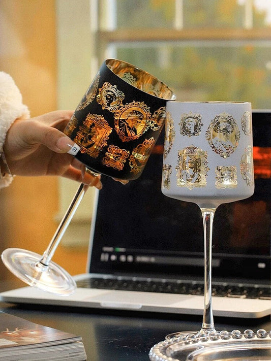 ALDO Kitchen & Dining > Tableware > Drinkware Artwork on the Dining table Unique Romantic Wine Champagne Glass Goblet with Electroplated Coating