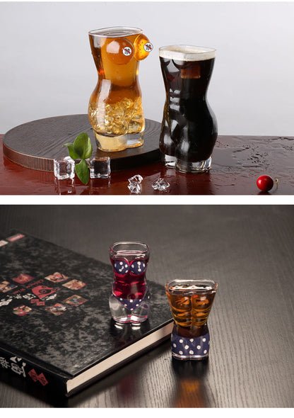 ALDO Kitchen & Dining > Tableware > Drinkware Female and Male Fun Glass for Beer,Cocktails, Vodka, Whiskey, Party and Home Bar