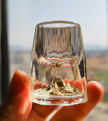 ALDO Kitchen & Dining > Tableware > Drinkware Luxury Lead Free Crystal Glass 24 karat Gold Foil Hand Blown Dimond Cut For Whisky Vodka Glasses