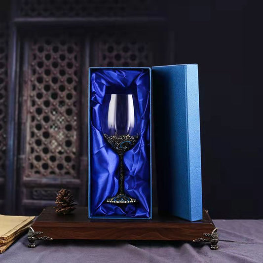 ALDO Kitchen & Dining > Tableware > Drinkware One Enamel Wine Glass / Crystal / Wine Glass:  21.5 x 6.7 x 6.5cm. Custom Made Vintage Enamel Lead Free Crystal Goblets Wine Glasses Comes In Beutiful Gift Box