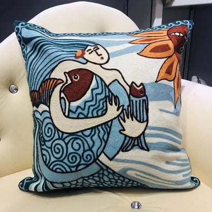 ALDO Linens & Bedding > Bedding > Pillowcases & Shams 45x45cm 18x18in / Poliester / 22 Picasso Art Series Abstract Embroidered Single-sided Polyester Pillowcases With Zipper