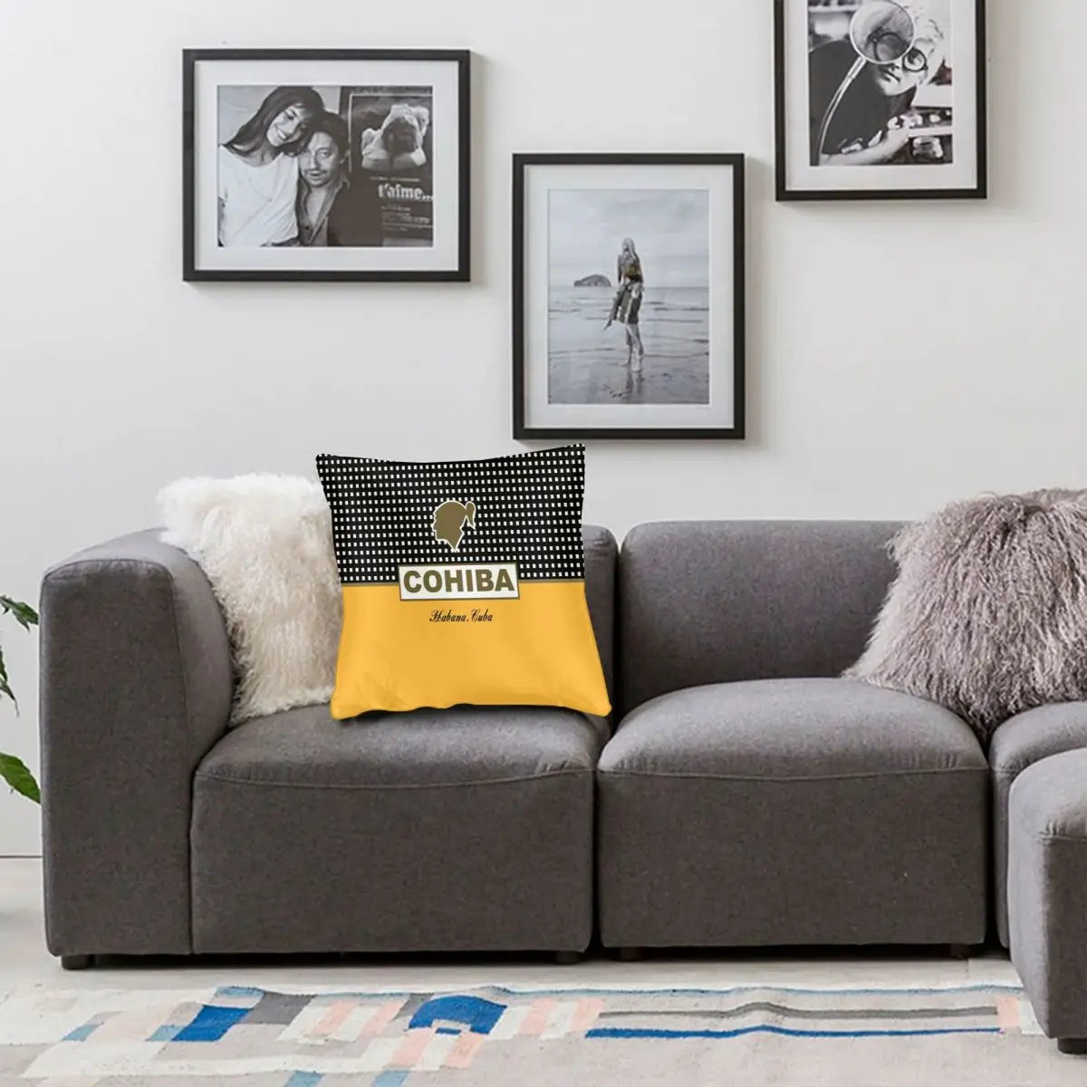 ALDO Linens & Bedding > Bedding > Pillowcases & Shams Cohiba Habana Cuba Cigar Style Pillowcases Yellow Poliester