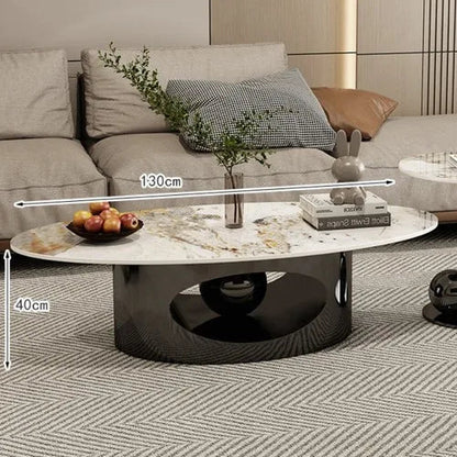 ALDO Tables > Accent Tables Modern Elegant Black and Golden Marble Effect Coffee Tables