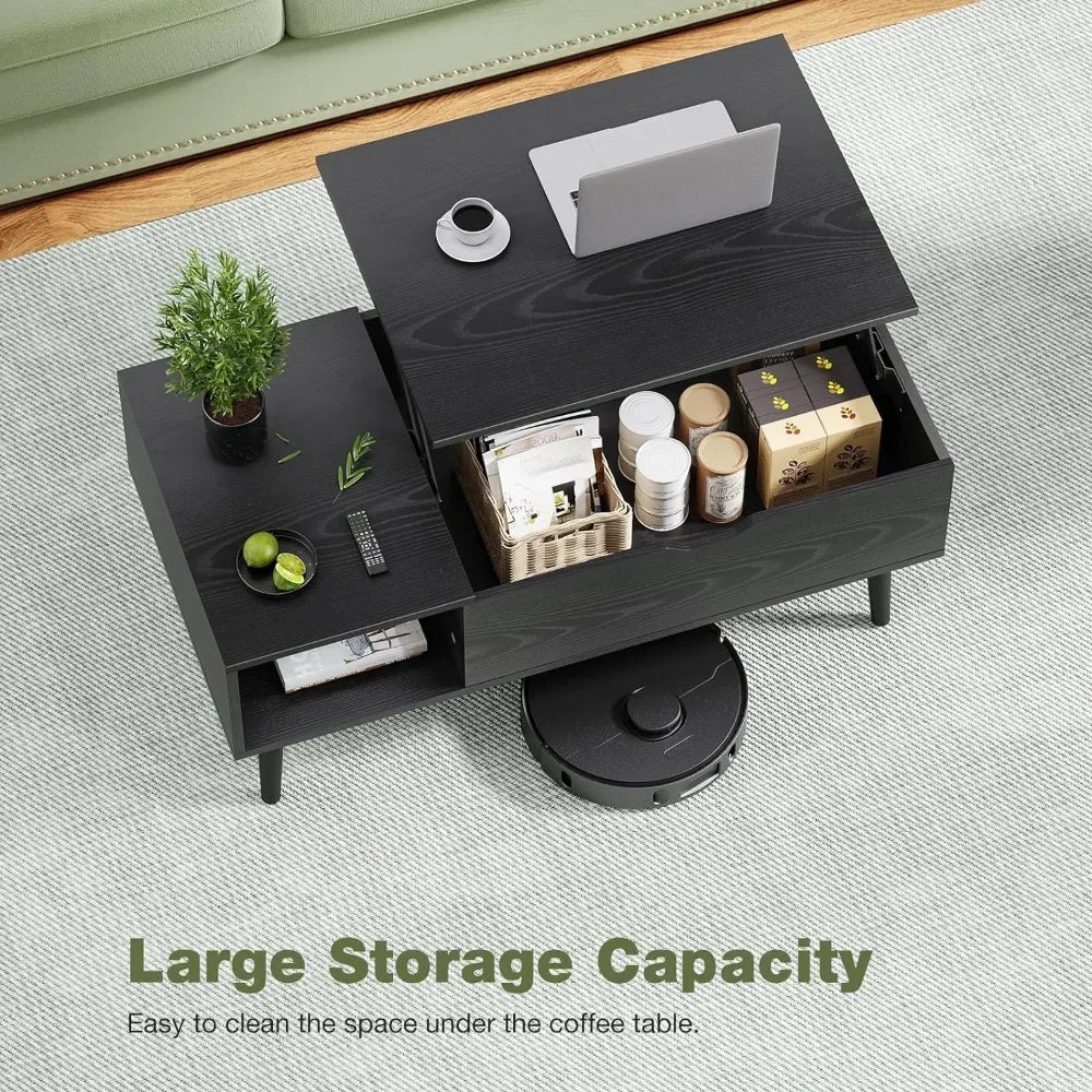 ALDO Tables > Accent Tables Modern Lift Top Coffee  Computor Table With Storage Shelf and Hidden Compartment