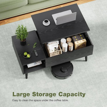 ALDO Tables > Accent Tables Modern Lift Top Coffee  Computor Table With Storage Shelf and Hidden Compartment