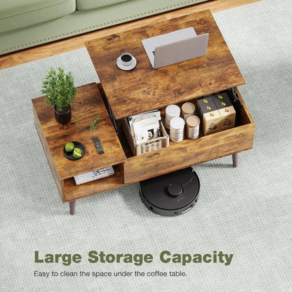 ALDO Tables > Accent Tables Modern Lift Top Coffee  Computor Table With Storage Shelf and Hidden Compartment
