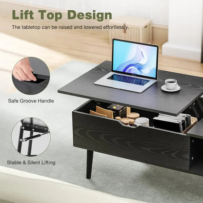 ALDO Tables > Accent Tables Modern Lift Top Coffee  Computor Table With Storage Shelf and Hidden Compartment